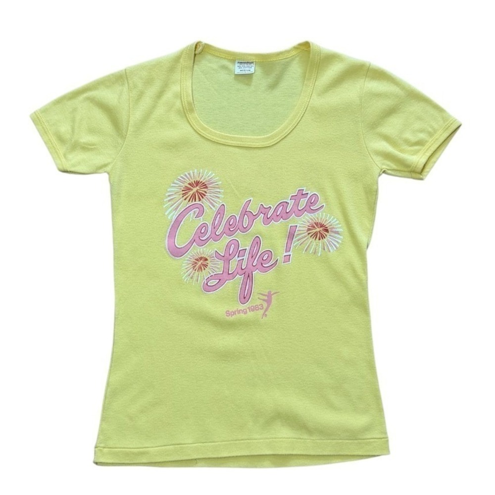 Vintage 80s Jacki Sorenson Aerobic Dance Fitness Cute Slogan Instructor T-Shirt